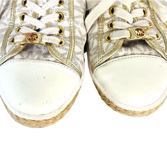 MICHAEL Michael Kors Kristy Slide Heel Cap Espadrille Sneakers Vanilla Go - Picture 9 of 9